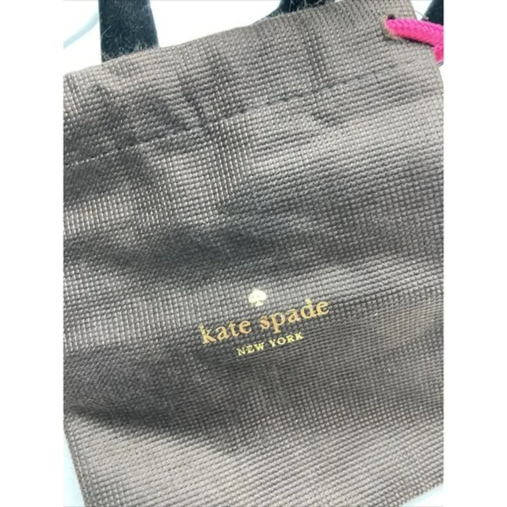 Kate Spade Logo Twist‎ Lock Heart Leather Bracelet Brown Gold gift bag 8